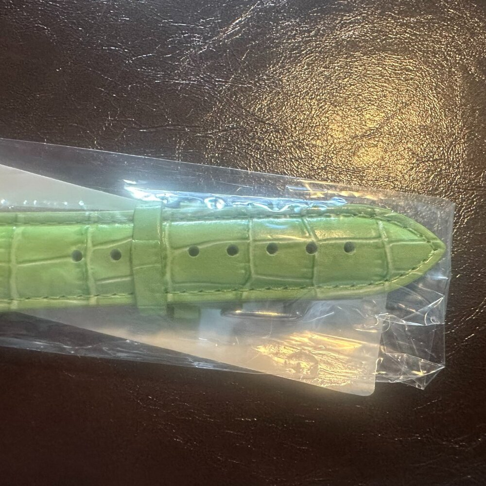 Grass Green Genuine Leather Watch Band–20mm (w/ Built in Quick Release pins) - Picture 5 of 5
